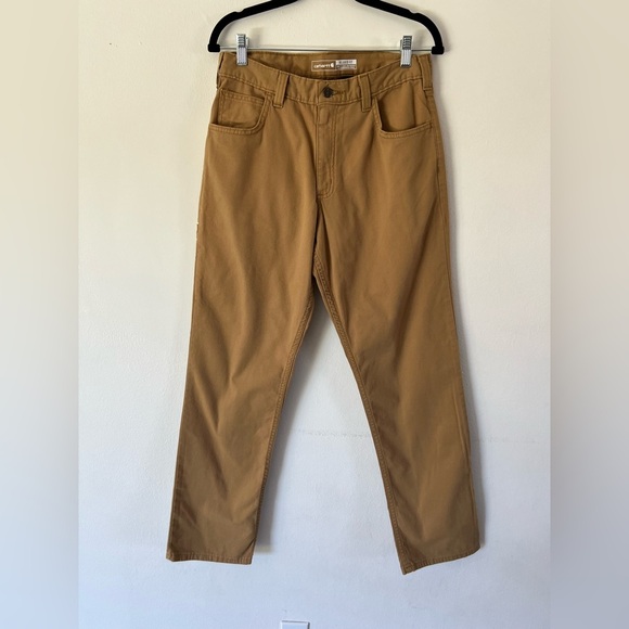 Carhartt Relaxed Straight Rigby Canvas Work Pants Hickory Tan Size W31XL32 - Picture 2 of 12
